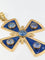 Pendentif Pendentif croix pectorale en or jaune 18k, émail et cabochons de saphirs 58 Facettes 519