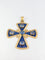 Pendentif Pendentif croix pectorale en or jaune 18k, émail et cabochons de saphirs 58 Facettes 519