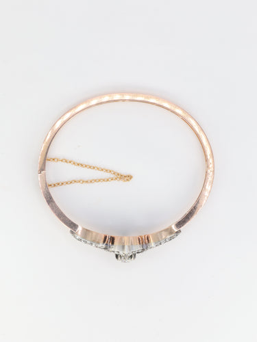 Bracelet Bracelet jonc or rose diamants taille ancienne 58 Facettes 664