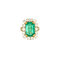 Bague 51 Bague or jaune émeraude de Colombie entourée de diamants 58 Facettes