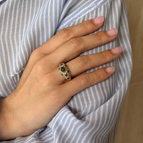 Bague 52 Cartier Corinthe - Bague en or jaune 18k, émeraudes et diamants 58 Facettes 22773