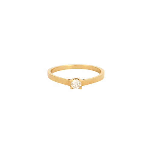 Bague 54 Solitaire or jaune serti d'un diamant 58 Facettes 3121253