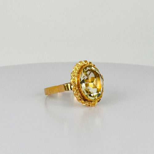 Bague Bague vintage en or jaune 18k avec citrine ovale 58 Facettes 2601019