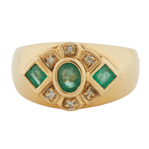Bague 55 Bague Or Jaune - Emeraudes et Diamants 58 Facettes RÉF 6200/10