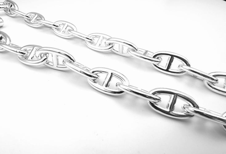 Collier Hermès - Collier Chaîne d’ancre en argent 925/00 GM 58 Facettes HERMES COL