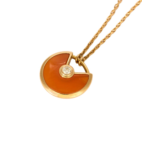 Collier CARTIER - Amulette - Collier en or jaune, cornaline et diamants 58 Facettes DV15656-5