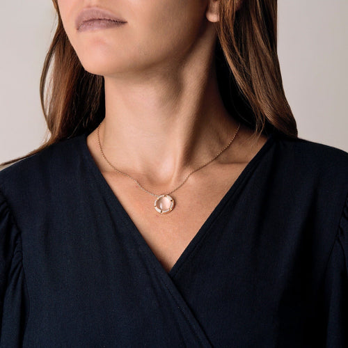 Pendentif CHAUMET - Class one Cruise - Pendentif or rose, quartz et diamants 58 Facettes B250454