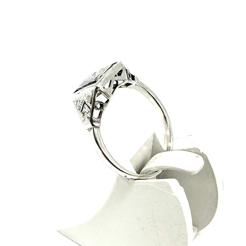 Bague Bague en platine et or blanc 750 avec diamants et saphirs synthétiques 58 Facettes Z1351209