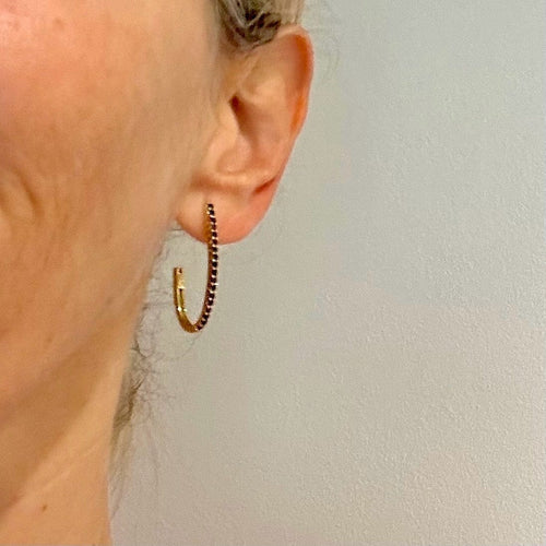 Boucles d'oreilles Boucles d’oreilles demi-créoles en or jaune 750 et saphirs 58 Facettes Z1351384