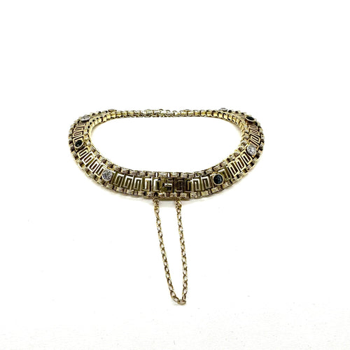 Bracelet Bracelet en or jaune 750 avec saphirs et diamants 58 Facettes Z1351550
