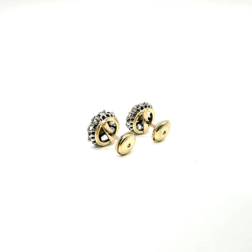 Boucles d'oreilles Boucles d'oreilles en or jaune et platine, perles et diamants 58 Facettes Z1351594