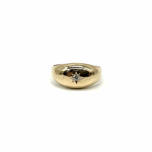Bague 59 Bague jonc en or jaune 750 avec diamant brillant 58 Facettes Z1351625