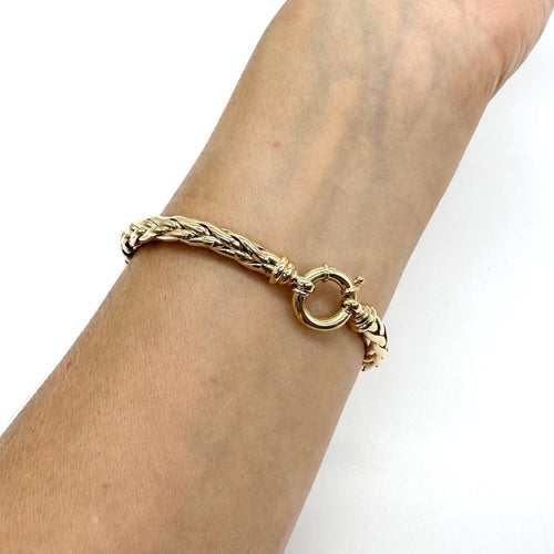 Bracelet Bracelet maille palmier en or jaune 750 avec fermoir bouée 58 Facettes Z1351638