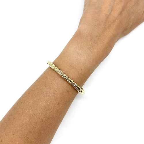 Bracelet Bracelet maille palmier en or jaune 750 avec fermoir bouée 58 Facettes Z1351638