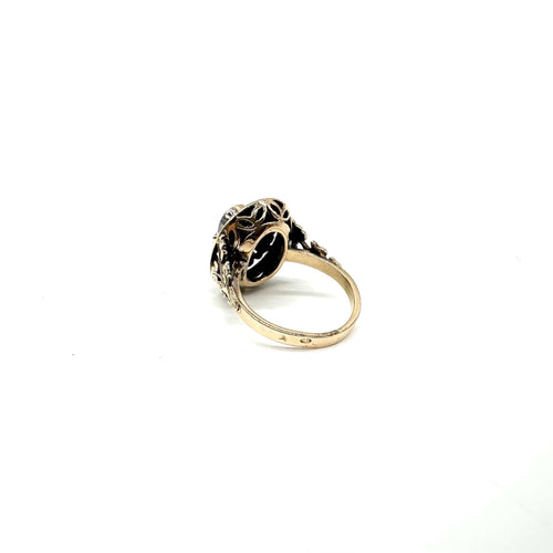 Bague Bague en or rose 750 et argent à améthyste et diamants 58 Facettes Z1351655