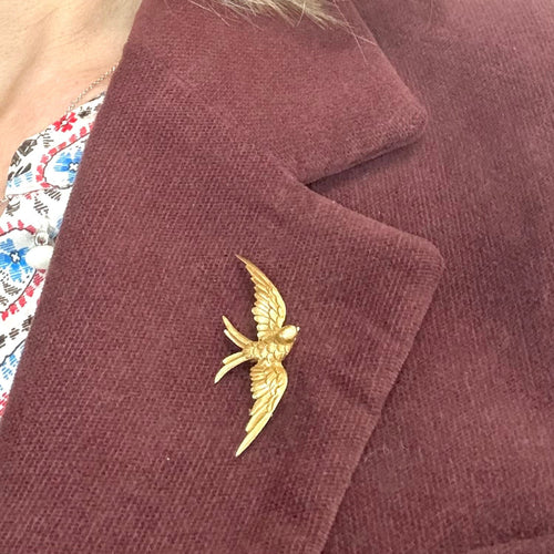 Broche Broche hirondelle en or jaune 750/1000 58 Facettes Z1351780