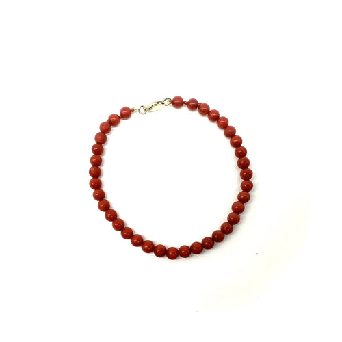 Bracelet Bracelet en corail avec fermoir en or jaune 750 58 Facettes Z1351791