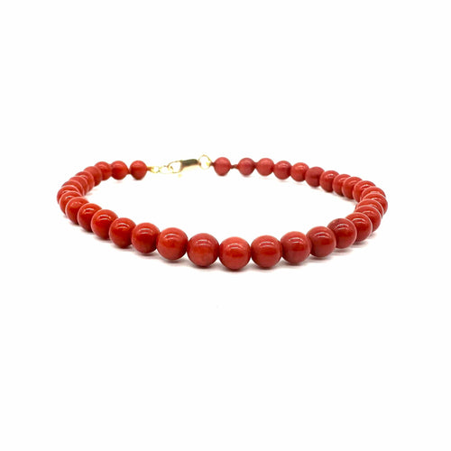 Bracelet Bracelet en corail avec fermoir en or jaune 750 58 Facettes Z1351791