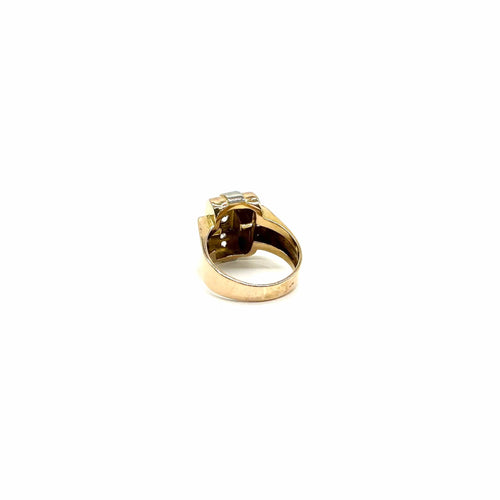 Bague 55 Bague tank en or 750 et platine avec diamants 58 Facettes Z1351852