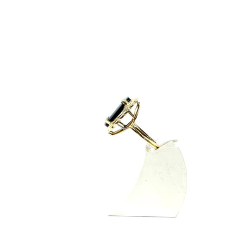Bague 56 Bague camée en or jaune 750 et agate bleue 58 Facettes Z1351881