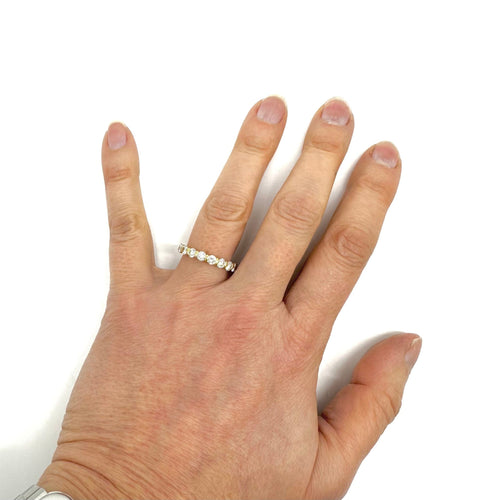 Bague 54 Alliance tour complet en or jaune 18k et diamants 58 Facettes Z15B51149
