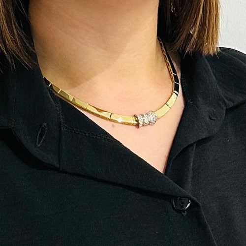 Collier Collier en or jaune 750 pavé de diamants 58 Facettes Z15B51465