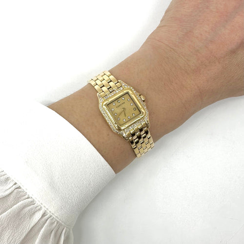 Montre Cartier Panthère - Montre femme en or jaune et diamants 58 Facettes Z1550060