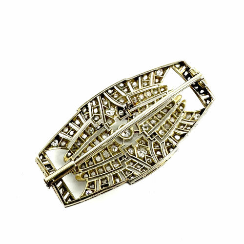 Broche Broche Art déco en platine et or blanc 750 avec diamants 58 Facettes Z15B51526