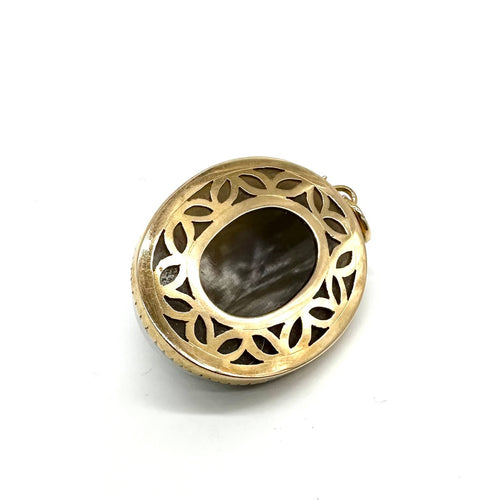 Pendentif Pendentif camée en or jaune 750 et agate 58 Facettes Z15B51536
