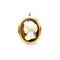 Pendentif Pendentif camée en volume en or jaune 750 et agate 58 Facettes Z15B51550