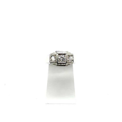 Bague Bague trilogie en platine et diamants 58 Facettes Z15B51578