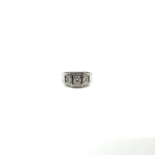 Bague Bague trilogie en platine et diamants 58 Facettes Z15B51578
