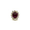Bague 53 Bague en or jaune 750 avec rubis cabochon et diamants 58 Facettes Z15B51661