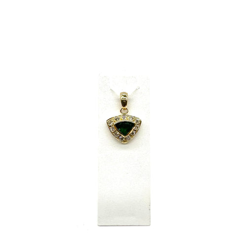Pendentif Pendentif en or jaune 750, émeraude et diamants 58 Facettes Z15B51665