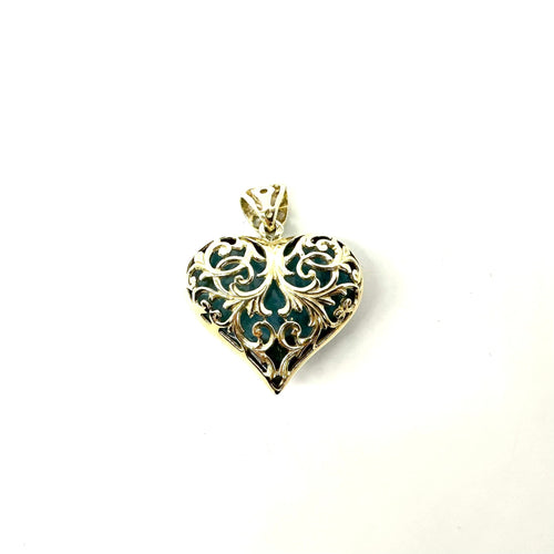 Pendentif Pendentif cœur en or jaune 585 avec larimar 58 Facettes Z15B51719