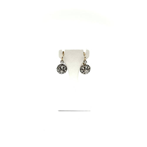 Boucles d'oreilles Boucles d’oreilles dormeuses en platine et or jaune 750, diamants 58 Facettes Z15B51724