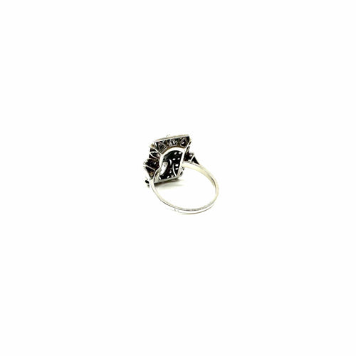 Bague 53 Bague Art déco en platine et or blanc 750 avec diamants 58 Facettes Z15B51787