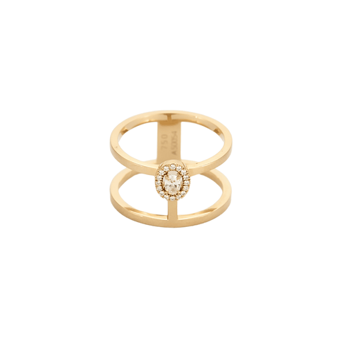 Bague 52.5 MESSIKA - GLAM'AZONE 2 rangs - Bague en or rose et diamants 58 Facettes DV11154-9