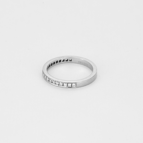 Bague 54 MAUBOUSSIN - Demie alliance en or gris et diamants 58 Facettes DV19774-1