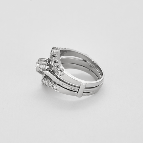 50.5 Bague duo en or gris, platine et diamants 58 Facettes DV9424-5-505