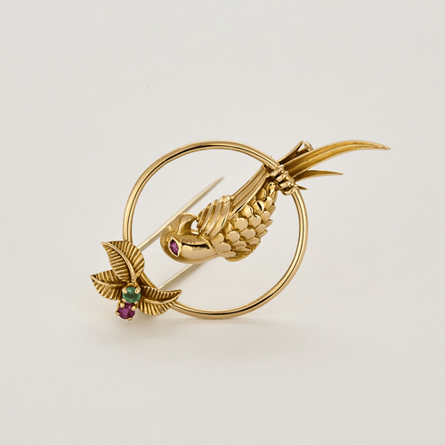 Broche "Perroquet" en or jaune 58 Facettes DV15052-16