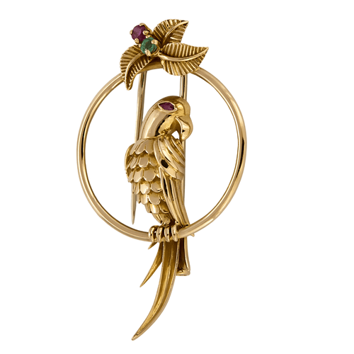 Broche "Perroquet" en or jaune 58 Facettes DV15052-16