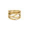 Bague 53 Bague moderniste en or jaune et et diamants 58 Facettes DV0712-2-53-02