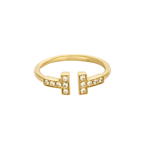 Bague 50 TIFFANY AND CO - Bague T-WIRE or jaune diamants 58 Facettes DV0379-25-50-2