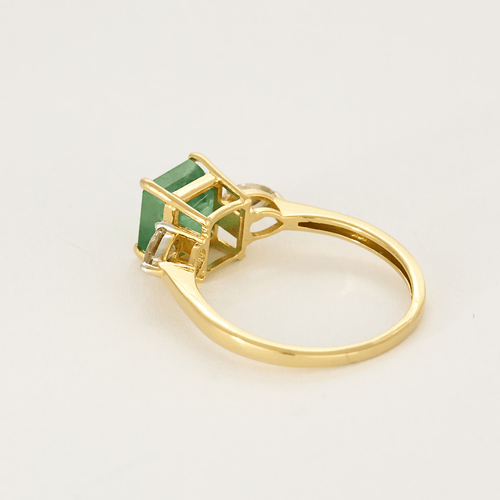 Bague 53 Bague en or jaune émeraude et diamants 58 Facettes DV15052-11