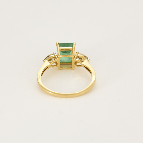 Bague 53 Bague en or jaune émeraude et diamants 58 Facettes DV15052-11