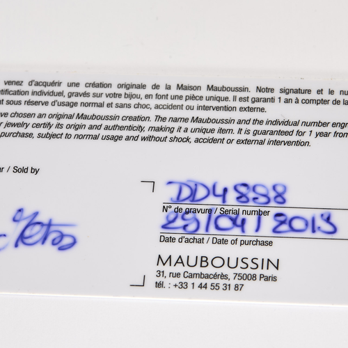 Mauboussin  Parce que je l'aime - Alliance en or gris et diamants