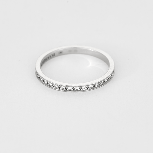 Bague 55 BOUCHERON - QUATRE FOLLIES - Alliance américaine en platine et diamants 58 Facettes DV14745-1-DV0882-1
