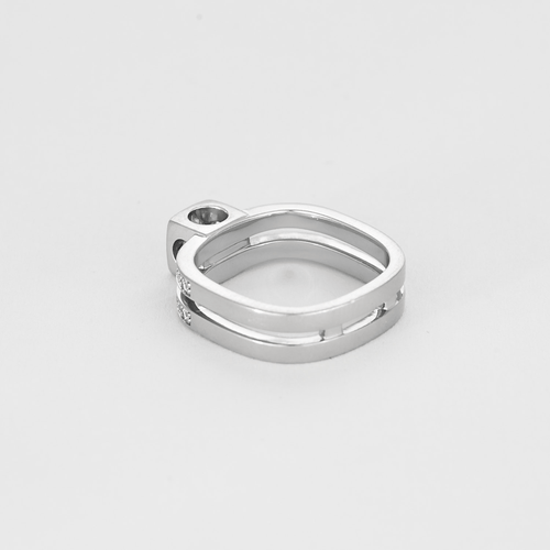 Bague 50 DINH Van - Bague le cube en or gris et diamants. Grand Modèle 58 Facettes DV20347-1-50-2