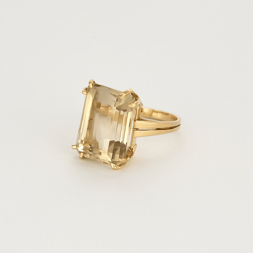 Bague 53 Bague cocktail en or jaune et citrine 58 Facettes DV4486-21-53-02